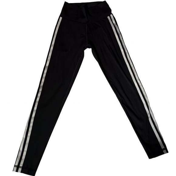 Adidas Black Three-Stripe Leggings – Size Small - Picture 3 of 7